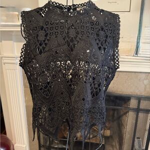 Elegant yet funky Black Lace Sleeveless Top